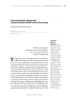 Intertekstualność, dialogowość i przytoczeniowa budowa utworu literackiego