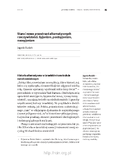 Stara i nowa przestrzeń alternatywny chrzeczywistości. Syjonizm, postsyjonizm, neosyjonizm