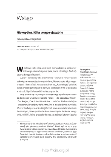 Niewsp&oacute;lna. Kilka uwag o ojczyźnie