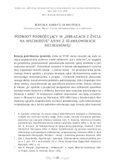 Podmiot podróżujący w „Obrazach z życia na Wschodzie” Anny z Szawłowskich Neumanowej