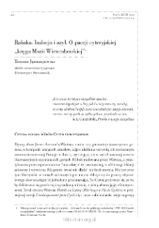 Rokoko. Izolacja i azyl. O poezji cyteryjskiej „kręgu Marii Wirtembarskiej”