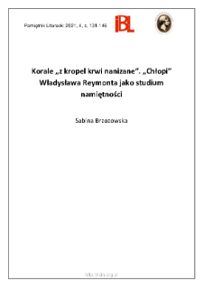 Korale „z kropel krwi nanizane”. „Chłopi” Władysława Reymonta jako studium namiętności