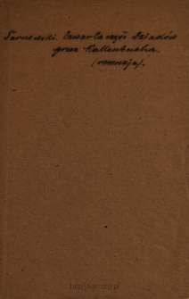 Czwarta część Dziadów Adama Mickiewicza, studyum porównawcze, napisał dr Józef Kallenbach : [recenzja]