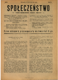 Społeczeństwo : tygodnik naukowo-literacki, społeczny i polityczny 1910 N.16