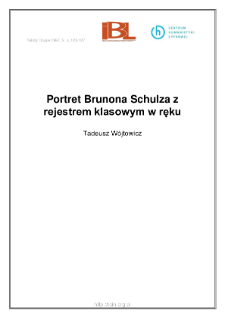 Portret Brunona Schulza z rejestrem klasowym w ręku