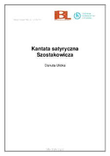 Kantata satyryczna Szostakowicza