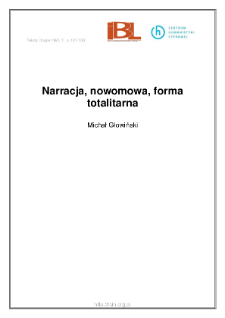 Narracja, nowomowa, forma totalitarna