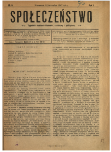 Społeczeństwo : tygodnik naukowo-literacki, społeczny i polityczny 1907 N.3