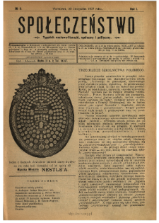 Społeczeństwo : tygodnik naukowo-literacki, społeczny i polityczny 1907 N.5