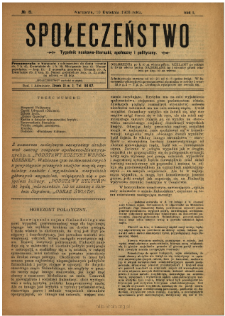 Społeczeństwo : tygodnik naukowo-literacki, społeczny i polityczny 1908 N.15