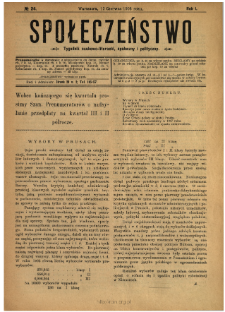Społeczeństwo : tygodnik naukowo-literacki, społeczny i polityczny 1908 N.24