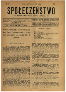 Społeczeństwo : tygodnik naukowo-literacki, społeczny i polityczny 1908 N.26