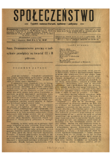 Społeczeństwo : tygodnik naukowo-literacki, społeczny i polityczny 1908 N.29