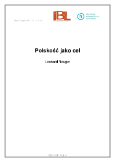 Polskość jako cel