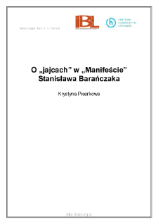 O "jajcach" w "Manifeście" Stanisława Barańczaka