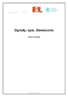 Ogrody, opis, Oświecenie