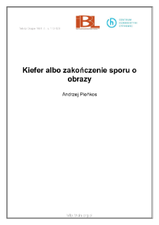 Kiefer albo zakończenie sporu o obrazy