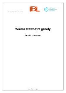 Wiersz wewnątrz gazety
