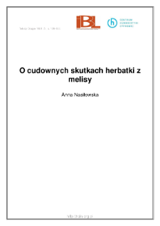O cudownych skutkach herbatki z melisy
