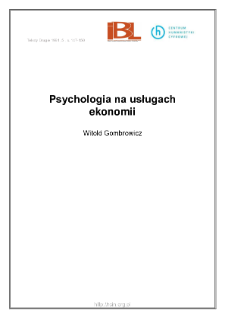 Psychologia na usługach ekonomii