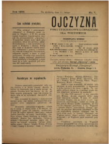 Ojczyzna : pismo tygodniowe z obrazkami dla wszystkich 1906 N.7