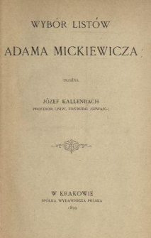 Wyb&oacute;r list&oacute;w Adama Mickiewicza