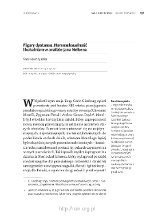 Figury dystansu. Homoseksualność i kokainizm w analizie Jana Nelkena