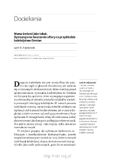 Marsz śmierci jako tekst. Dyskursywne tworzenie ofiary na przykładzie ludobójstwa Ormian