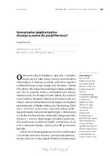 Konceptualne książki artystów: dlaczego są ważne dla poezji/literatury?