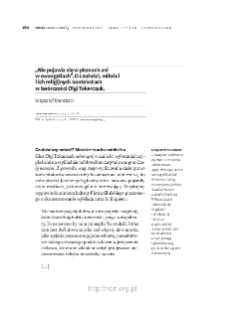 „Nie pojawia się w pismach aniw ewangeliach”. O czułości, miłości i ich religijnych kontekstach w twórczości Olgi Tokarczuk