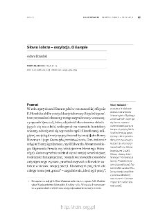 Słowo i obraz &ndash; oscylacja. O Europie