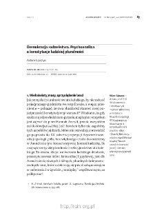 Demokracja rodzeństwa. Psychoanalizaa konstytucja ludzkiej pluralności