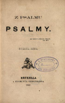 Z psalmu psalmy