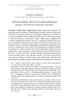 Sztuka nowa, sztuka zaangażowana. Projekt artystyczny Ignacego Suessera