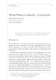 Melchior Wańkowicz i fotografia &ndash; uwagi edytorskie