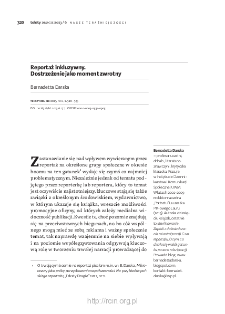 Reportaż inkluzywny. Dostrzeżenie jako moment zwrotny