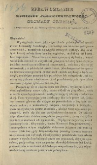 Sprawozdanie Komissyi Przygotowawczej Gromady Grudziąż z trzymiesięcznych jej działan, rozpoczętych z. d. 4. Listopada 1835. roku.