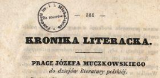 Prace Józefa Muczkowskiego do dziejów literatury polskiej