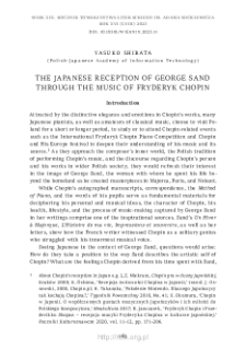 The Japanese Reception of George Sand Through the Music of Fryderyk Chopin