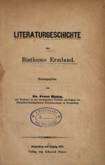 Literaturgeschichte des Bisthums Ermland