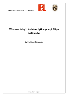 Wieczne śniegi i kwietne łąki w poezji Filipa Kallimacha