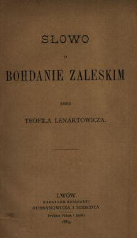 Słowo o Bohdanie Zaleskim