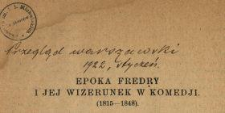 Epoka Fredry i jej wizerunek w komedji (1815-1848)