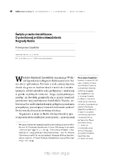 Święto prawie niezakł&oacute;cone. O prawicowej pr&oacute;bie unieważnienia Nagrody Nobla