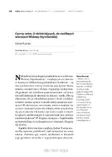 Czarny notes. O nieistniejących, ale możliwych wierszach Wisławy Szymborskiej