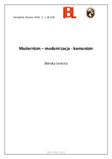 Modernizm – modernizacja – komunizm.