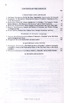 Pamiętnik Literacki Z. 3 (2004), Contents of the fascicle