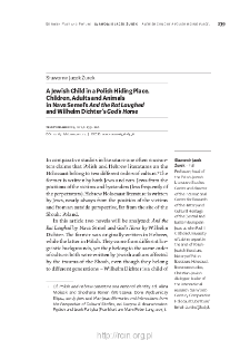 A Jewish Child in a Polish Hiding Place. Children, Adults and Animalsin Nava Semel’s "And the Rat Laughed" and Wilhelm Dichter’s "God’s Horse"