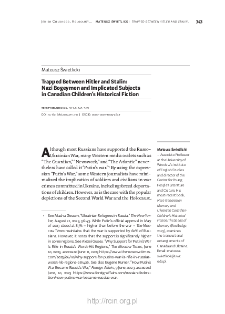 Trapped Between Hitler and Stalin: Nazi Bogeymen and Implicated Subjects in Canadian Children&rsquo;s Historical Fiction
