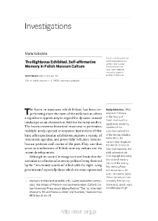 The Righteous Exhibited. Self-affirmative Memory in Polish Museum Culture